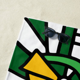 Toalla De Playa Flores amarillas Doodle Art