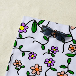 Toalla De Playa Flores de colores, motivos florales, vegetación, b