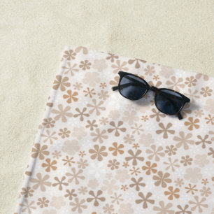 Toalla De Playa Flores de margarita beige estética floral Ditsy br