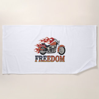 Toalla De Playa Flores de motocicleta de libertad