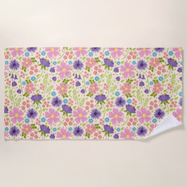 Toalla De Playa Flores de primavera encantadoras