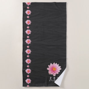 Toalla De Playa Flores elegantes flotantes de Lotus rosa