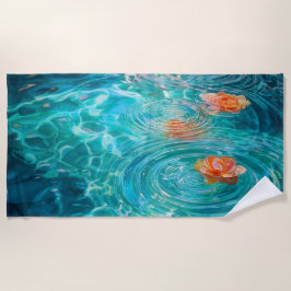 Toalla De Playa Flores Flotando en el Agua