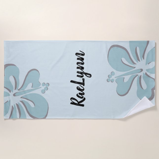 Toalla De Playa Flores hibiscus personalizadas (Anverso)