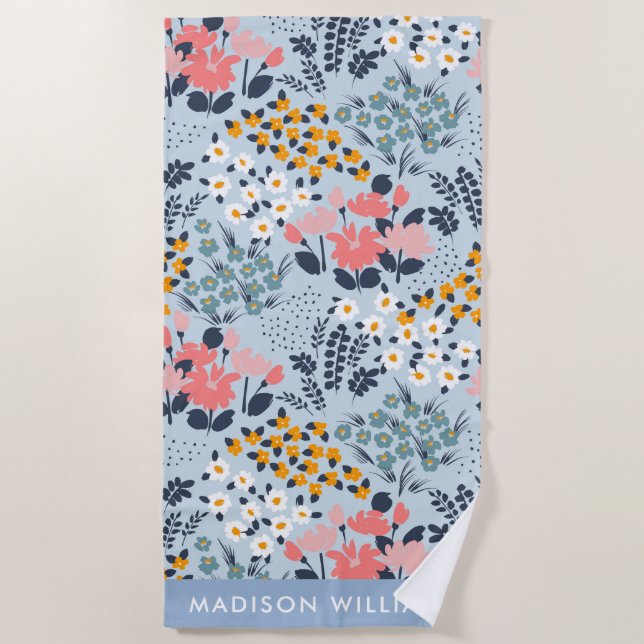 Toalla De Playa Flores monográficas elegantes (Anverso)