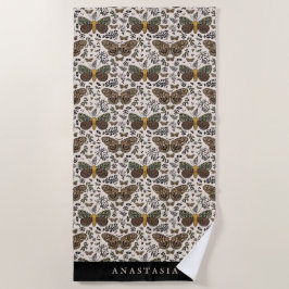 Toalla De Playa Flores silvestres bohemias modernas patrón abstrac