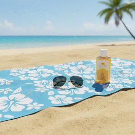 Toalla De Playa Flores tropicales de playa azul