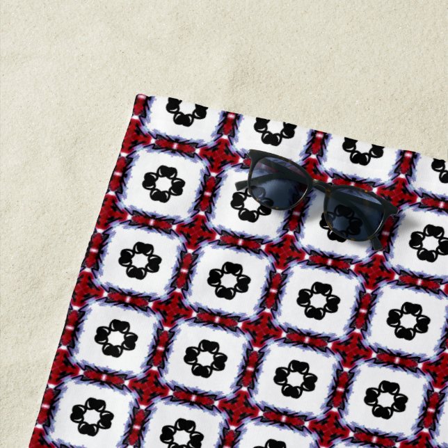 Toalla De Playa Fluffy Squares Floral (In situ)