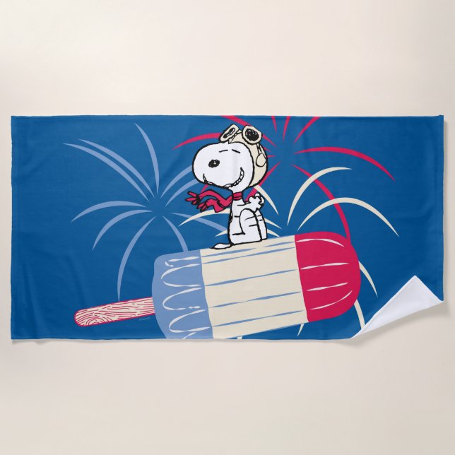 Toalla De Playa Flying Ace Snoopy on Ice Pop (Anverso)