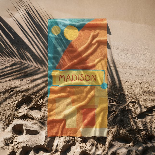 Toalla De Playa fondo colorido abstracto con geométrico (Subido por el creador)