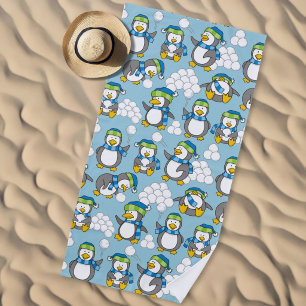 Toalla De Playa Fondo de pequeños pingüinos