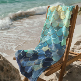 Toalla De Playa Fondo del cielo azul del patrón de la escala de pe