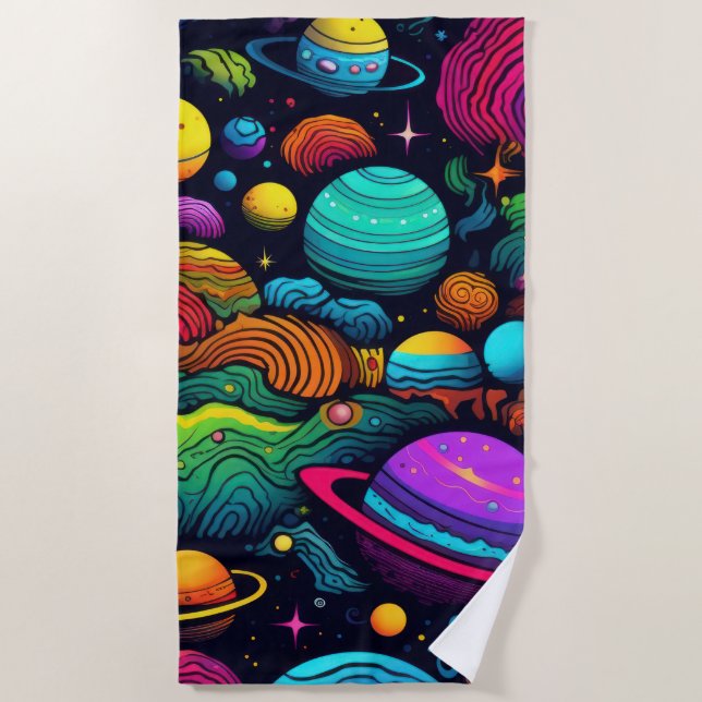 Toalla De Playa Fondo del planeta (Anverso)