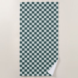 Toalla De Playa Forest green moss checkerboard pattern