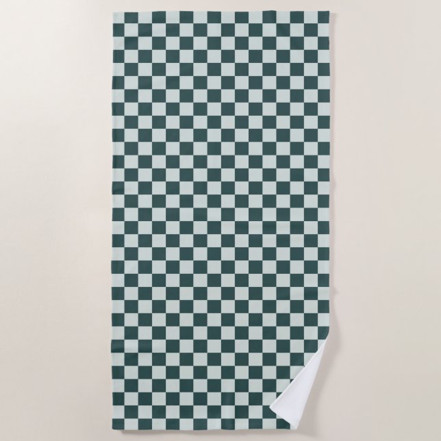 Toalla De Playa Forest green moss checkerboard pattern (Anverso)