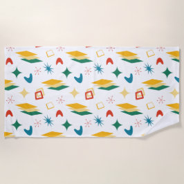 Toalla De Playa Formas Modernas De Mediano Siglo Atómico Retro