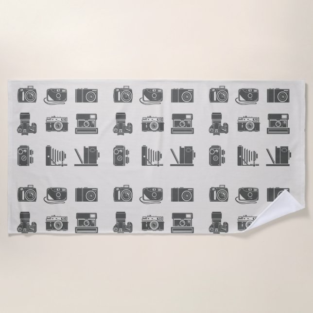 Toalla De Playa Fotografía de época de cámaras (Anverso)