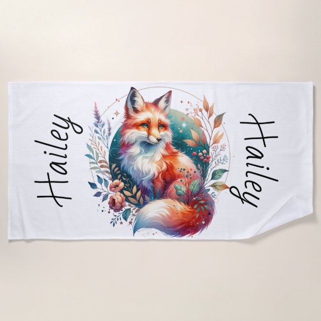 Toalla De Playa Fox personalizada (Anverso)