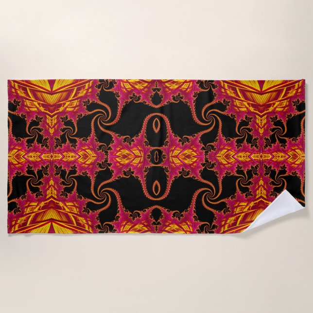 Toalla De Playa Fractal llamativo (Anverso)