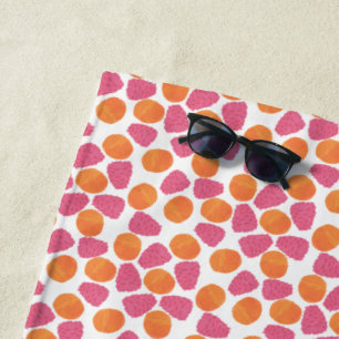 Toalla De Playa Frambuesas Tangerinas de blanco a Personalizar