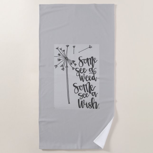 Toalla De Playa frase inspiradora con una alga/deseo de león (Anverso)