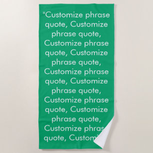 Toalla De Playa frase personalizado cita jade verde blanco minimal