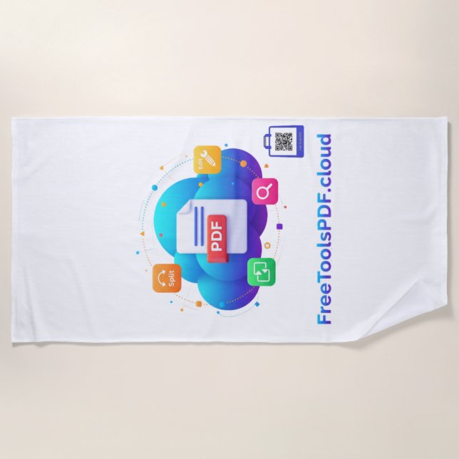 Toalla De Playa FreeToolsPDF – ¡Diversión Digital en tu Camiseta! (Anverso)