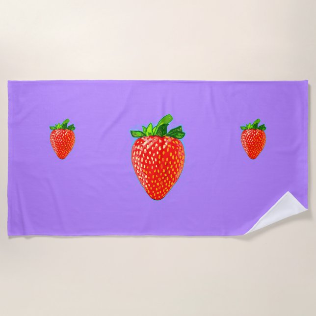 Toalla De Playa Fresa jugosa en el estilo de arte pop (Anverso)