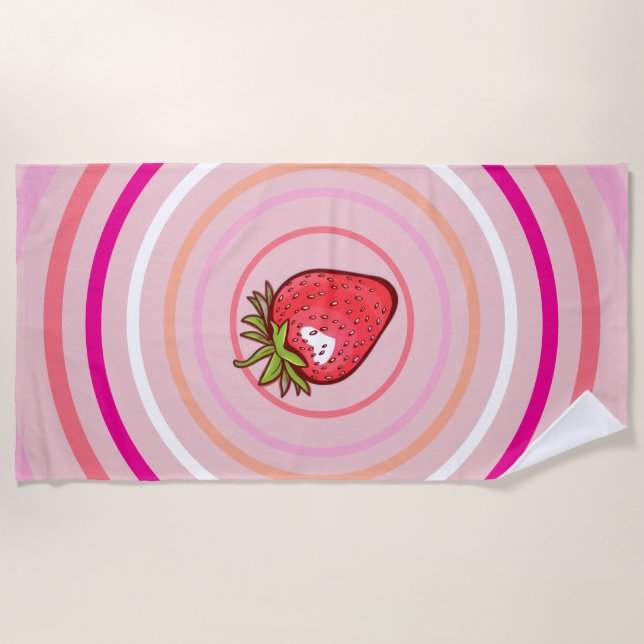 Toalla De Playa Fresa Rosa (Anverso)