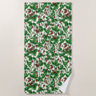 Toalla De Playa Fresas silvestres en blanco roto