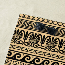 Toalla De Playa Fret griego, patrón mediterráneo, marrón