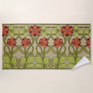 Toalla De Playa Frieze Border Art Nouveau Floral