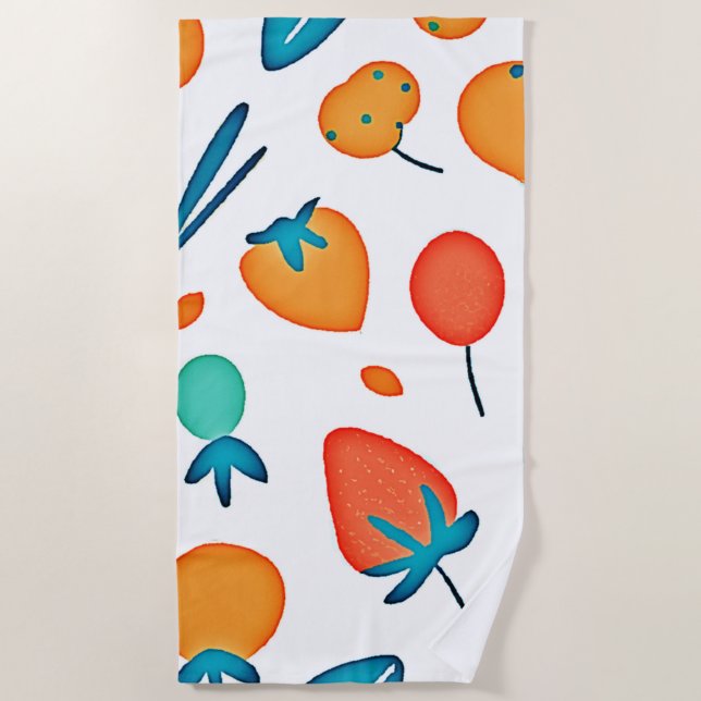 Toalla De Playa Fruit Whimsy: Modelo de juego (Anverso)
