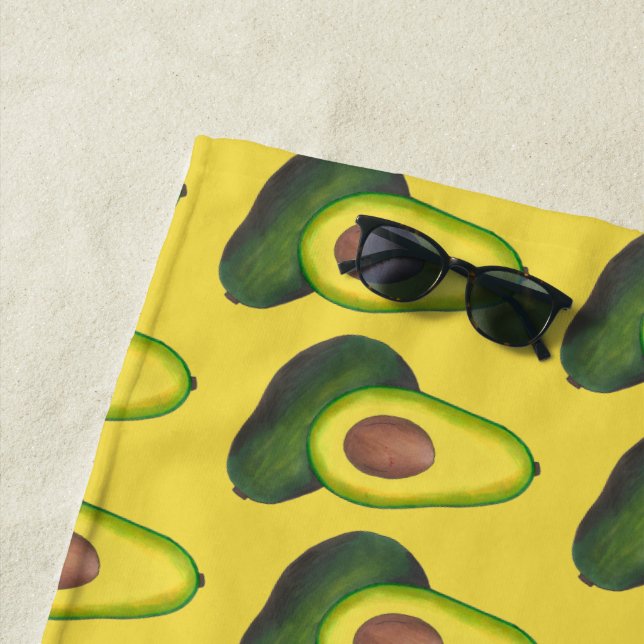 Toalla De Playa Fruta de aguacate verde amarillo California Cali H (In situ)