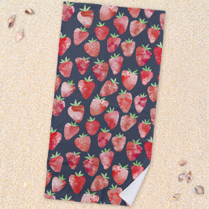 Toalla De Playa Fruta de color de agua de fresa oscuro