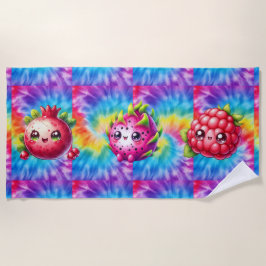 Toalla De Playa Fruta del dragón feliz de tinte