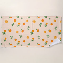 Toalla De Playa Fruta naranja patrón clásico cítrico