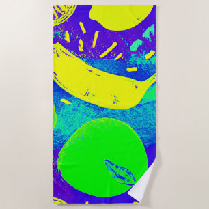 Toalla De Playa Frutas expresivas Neon Color Pattern Art