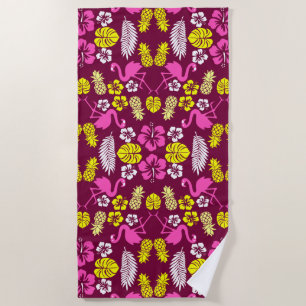 Toalla De Playa Frutas tropicales florales estampadas
