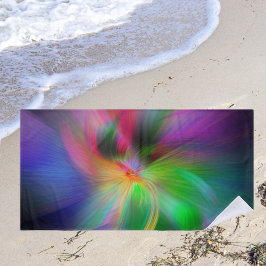 Toalla De Playa Fuegos artificiales de colores - fresco fractal