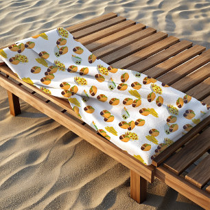 Toalla De Playa Fun Summer Taco Print Pattern comida mexicana