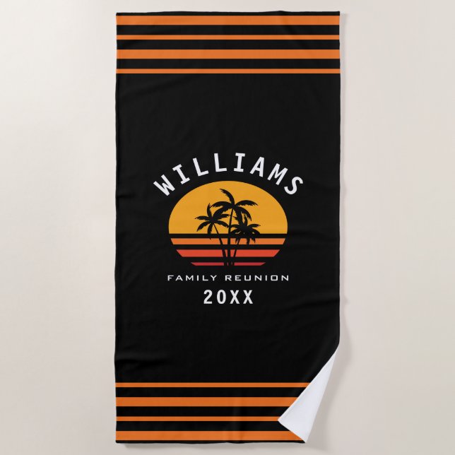 Toalla De Playa Fun Tropical Beach Family Reunión vacaciones de ve (Anverso)