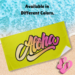 Toalla De Playa Funky Peridot | Aloha amarillo dorado