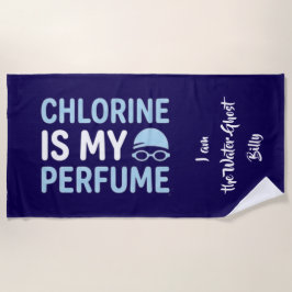 Toalla De Playa Funny Bold Typographic Swimmer Design