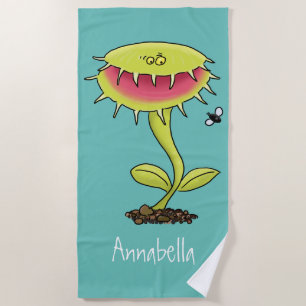 Toalla De Playa Funny carnívoro Venus trampa de mosca personalizad