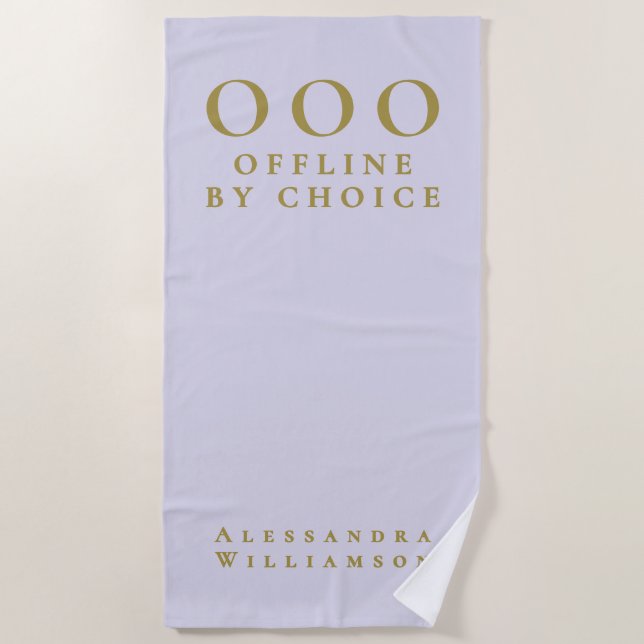 Toalla De Playa Funny Custom Pastel,Purple Gold OOO Minimalist  (Anverso)