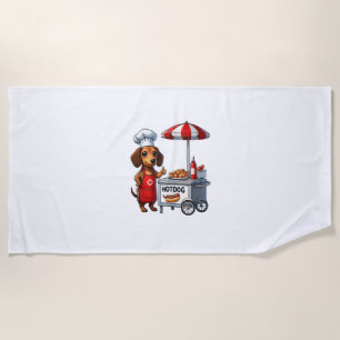 Toalla De Playa Funny Dachshund Perro Weiner Sausage Hotdog Sandwi