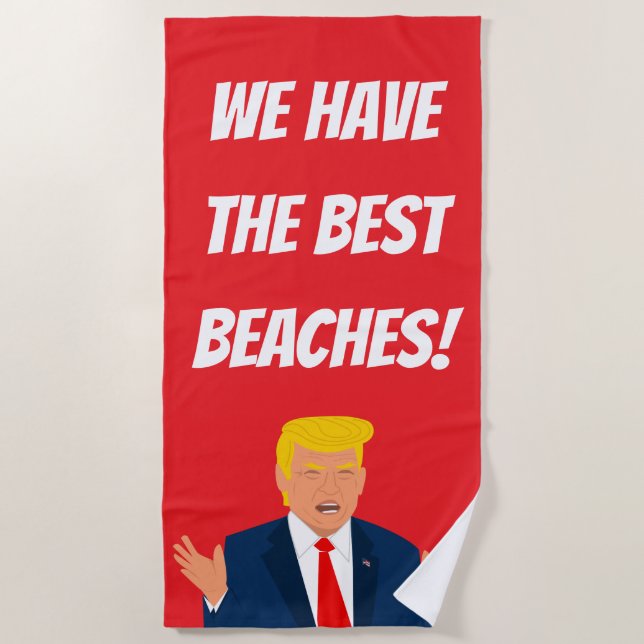 Toalla De Playa Funny Donald Trump cartoon beach towel gift (Anverso)