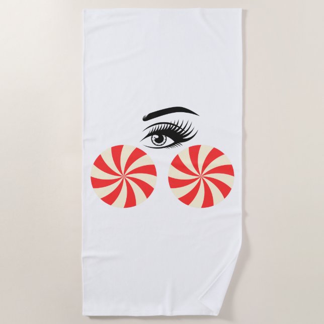 Toalla De Playa Funny Eye Candy Beach Towel for Women (Anverso)