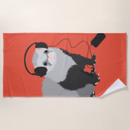 Toalla De Playa Funny Ferret Music Lover